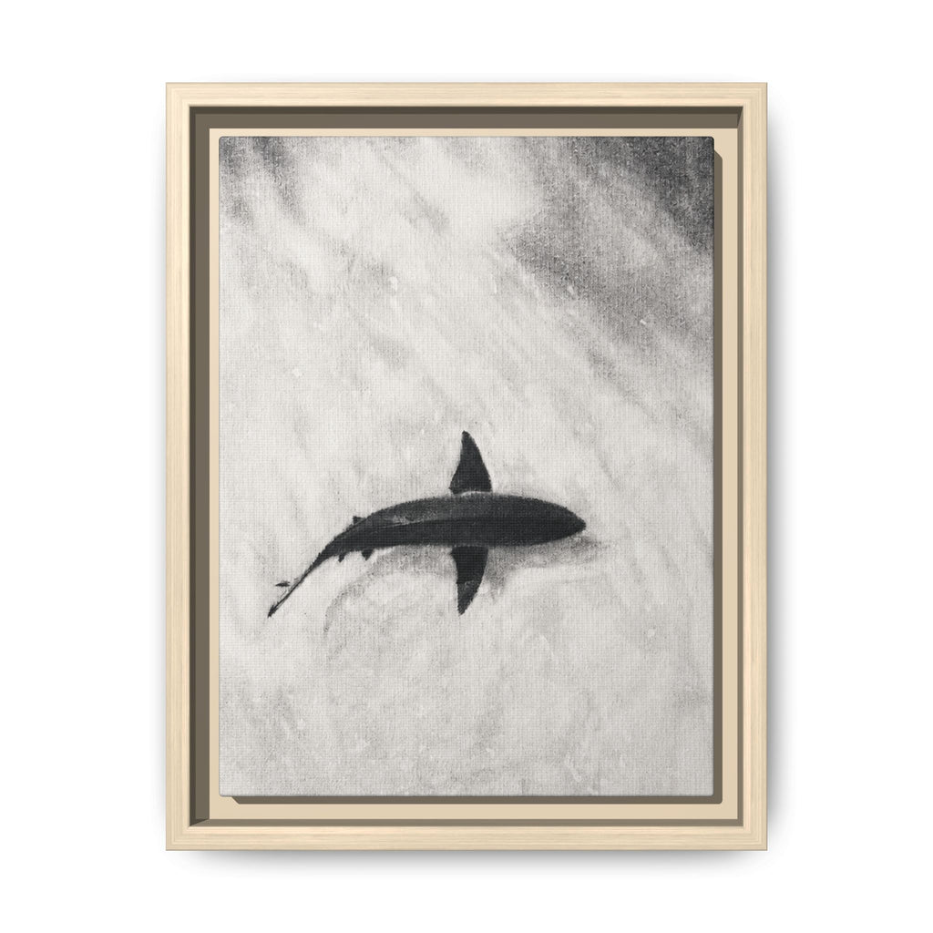 “SHARK!” Matte Canvas, Framed (Multi-color)