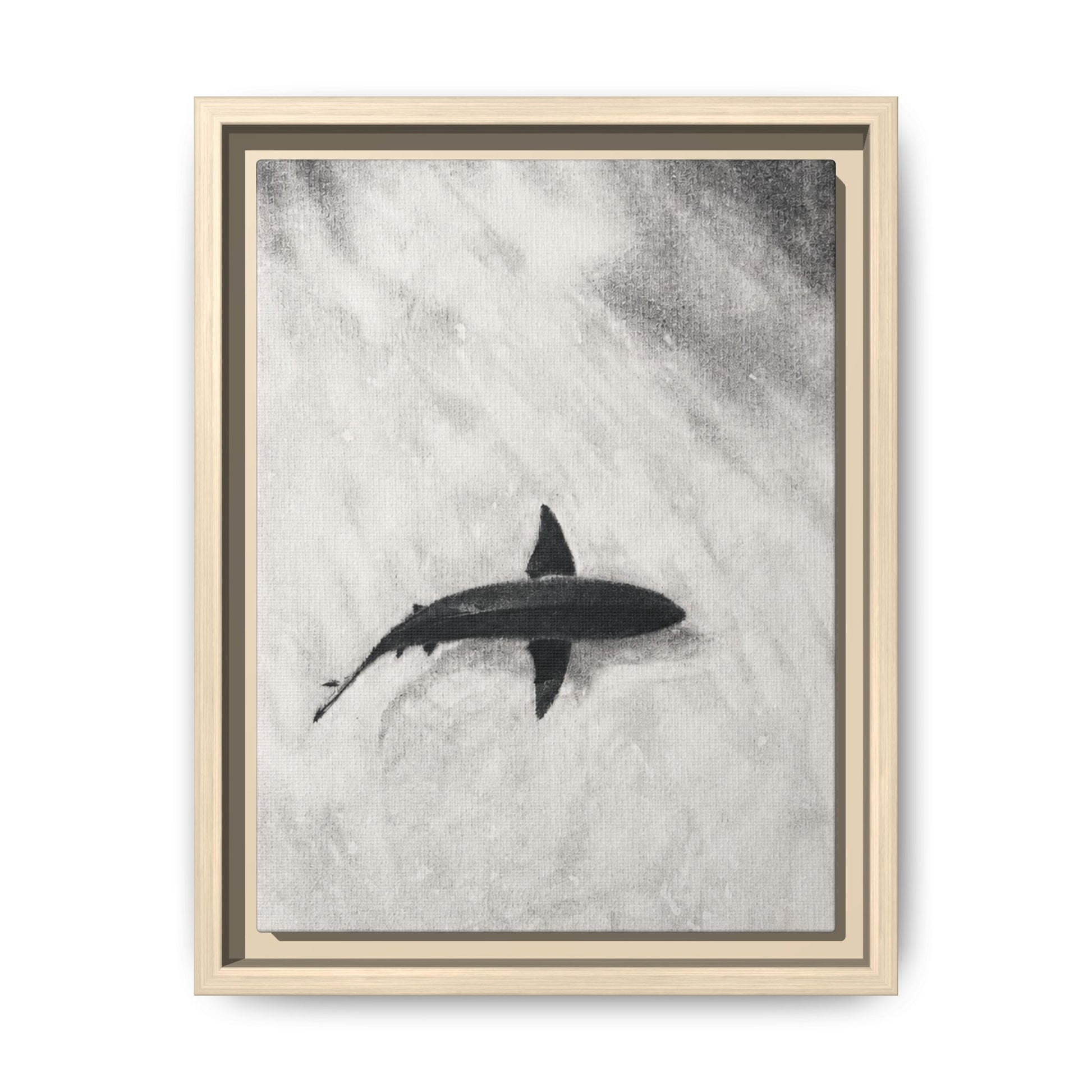 “SHARK!” Matte Canvas, Framed (Multi-color)