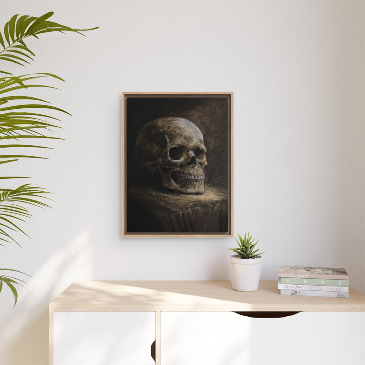 Framed Canvas Skull Portrait Wall Art