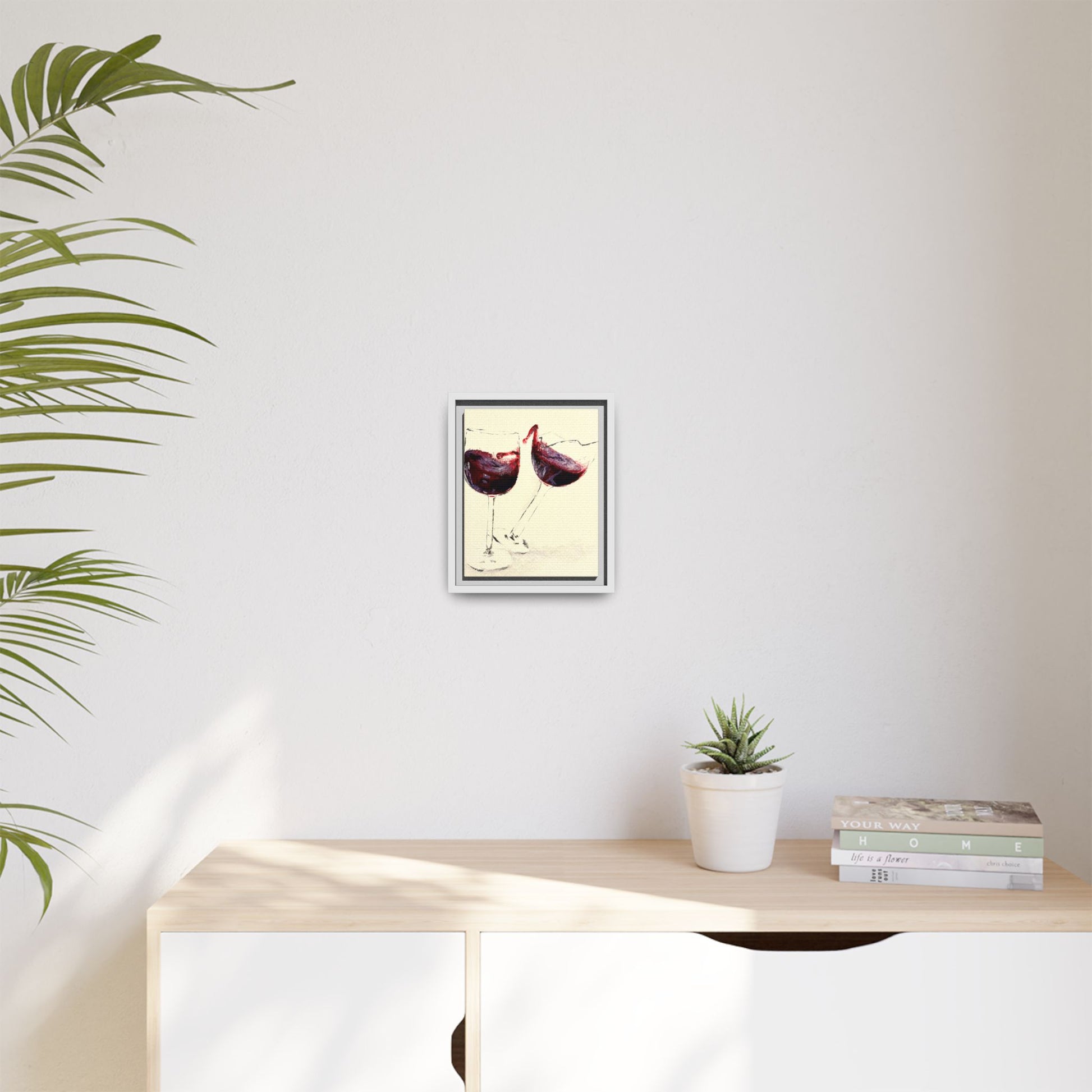 “Wine Glasses” Matte Canvas, Framed (Multi-color)