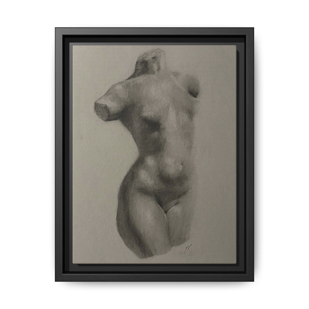 "TENDER CURVES" Framed Canvas - Multi-Color Abstract Female Form