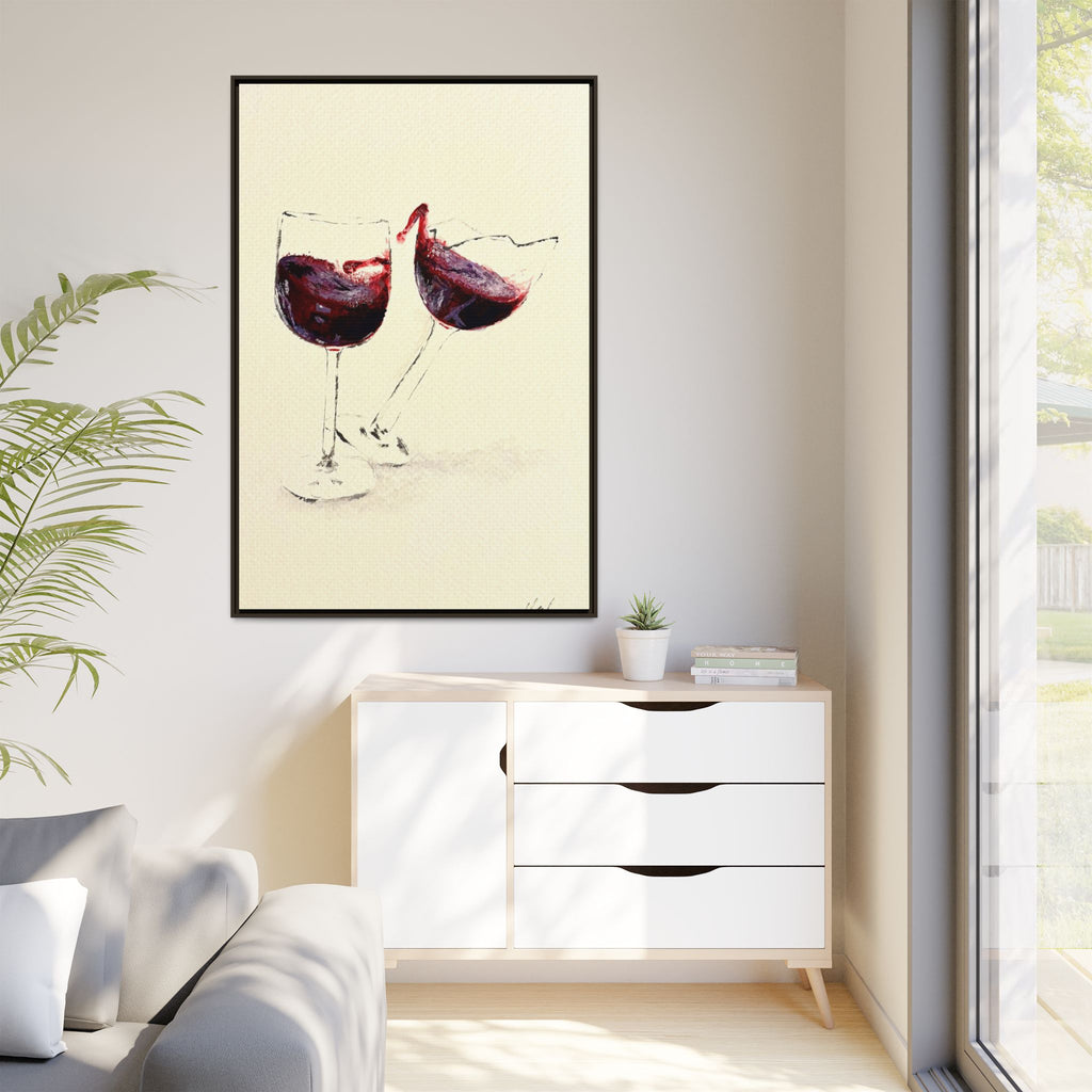 “Wine Glasses” Matte Canvas, Framed (Multi-color)
