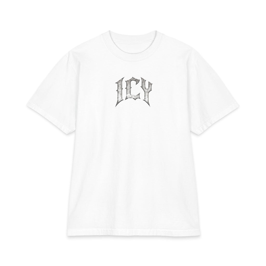 Icy Statue Graphic T‑Shirt — Vintage Gothic Logo Tee
