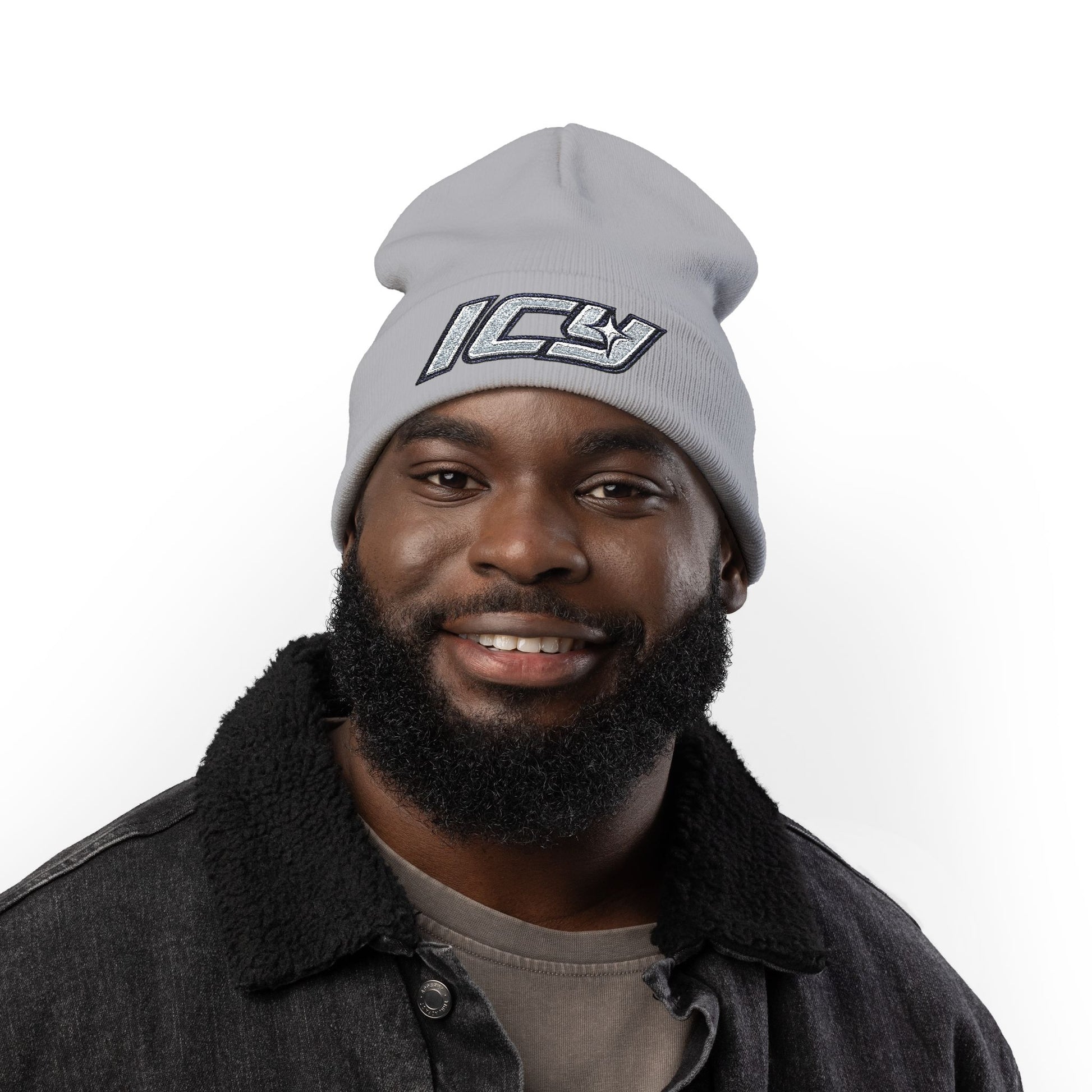Embroidered "ICY" Knit Beanie Vol.2