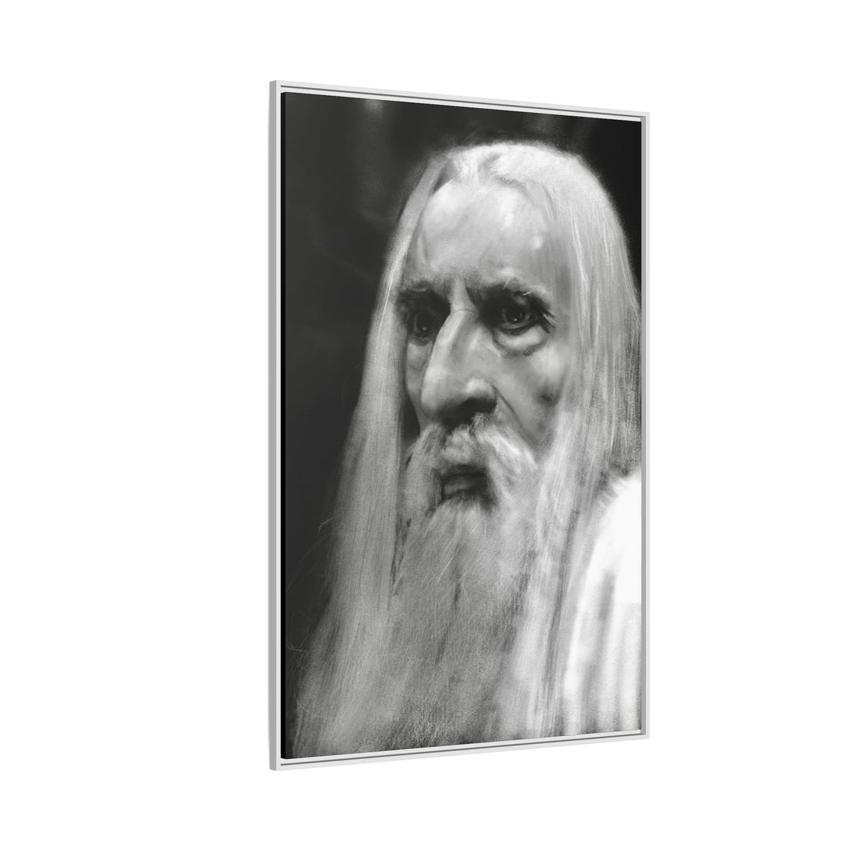 “white wizard” Matte Canvas, Framed (Multi-color)