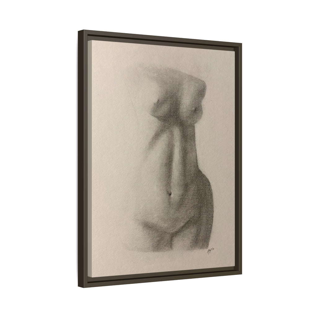 Abstract Framed Canvas Art – Multi-Color Nude Drawing