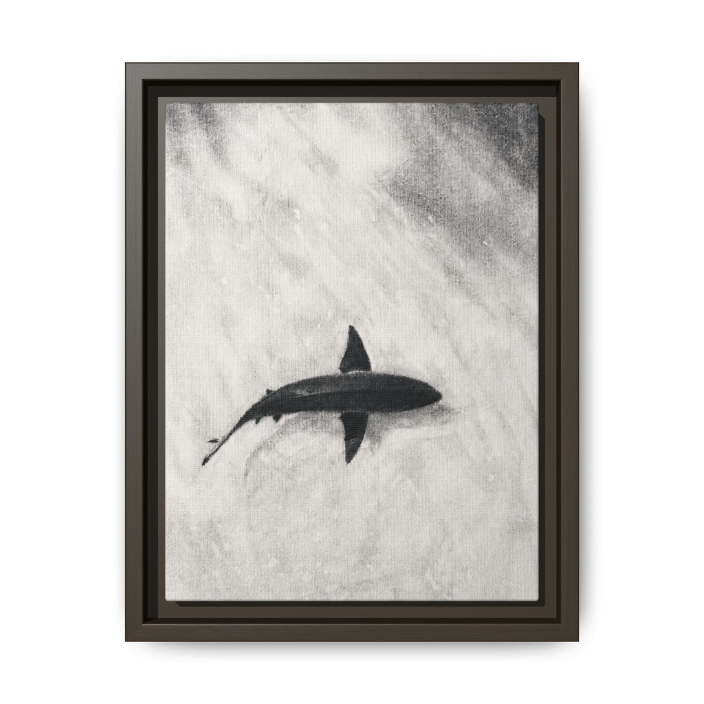 “SHARK!” Matte Canvas, Framed (Multi-color)