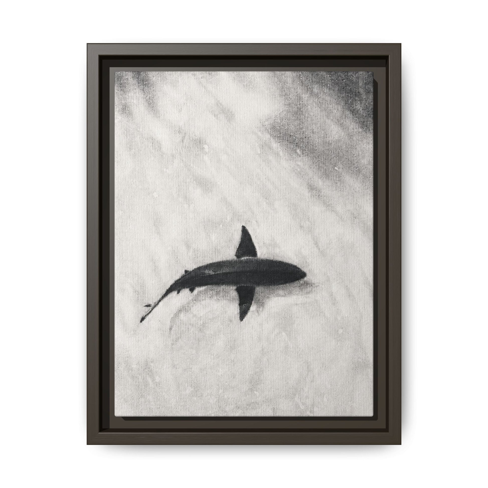 “SHARK!” Matte Canvas, Framed (Multi-color)