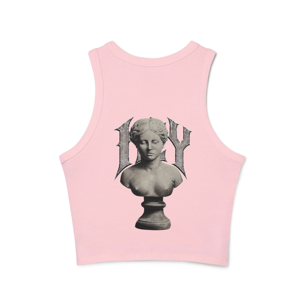Icy Statue Crop Tank Top — Vintage Roman Racer Tank