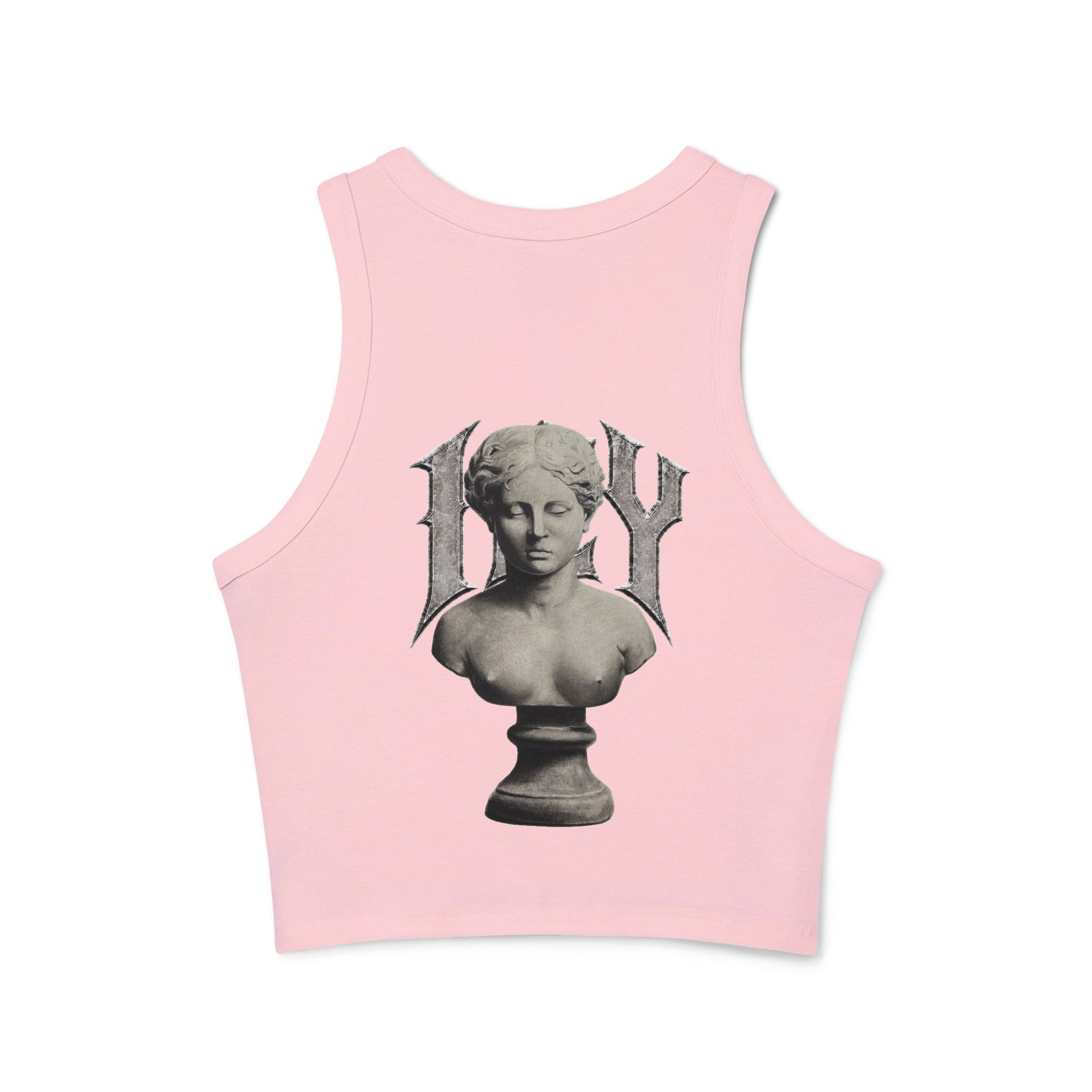 Icy Statue Crop Tank Top — Vintage Roman Racer Tank