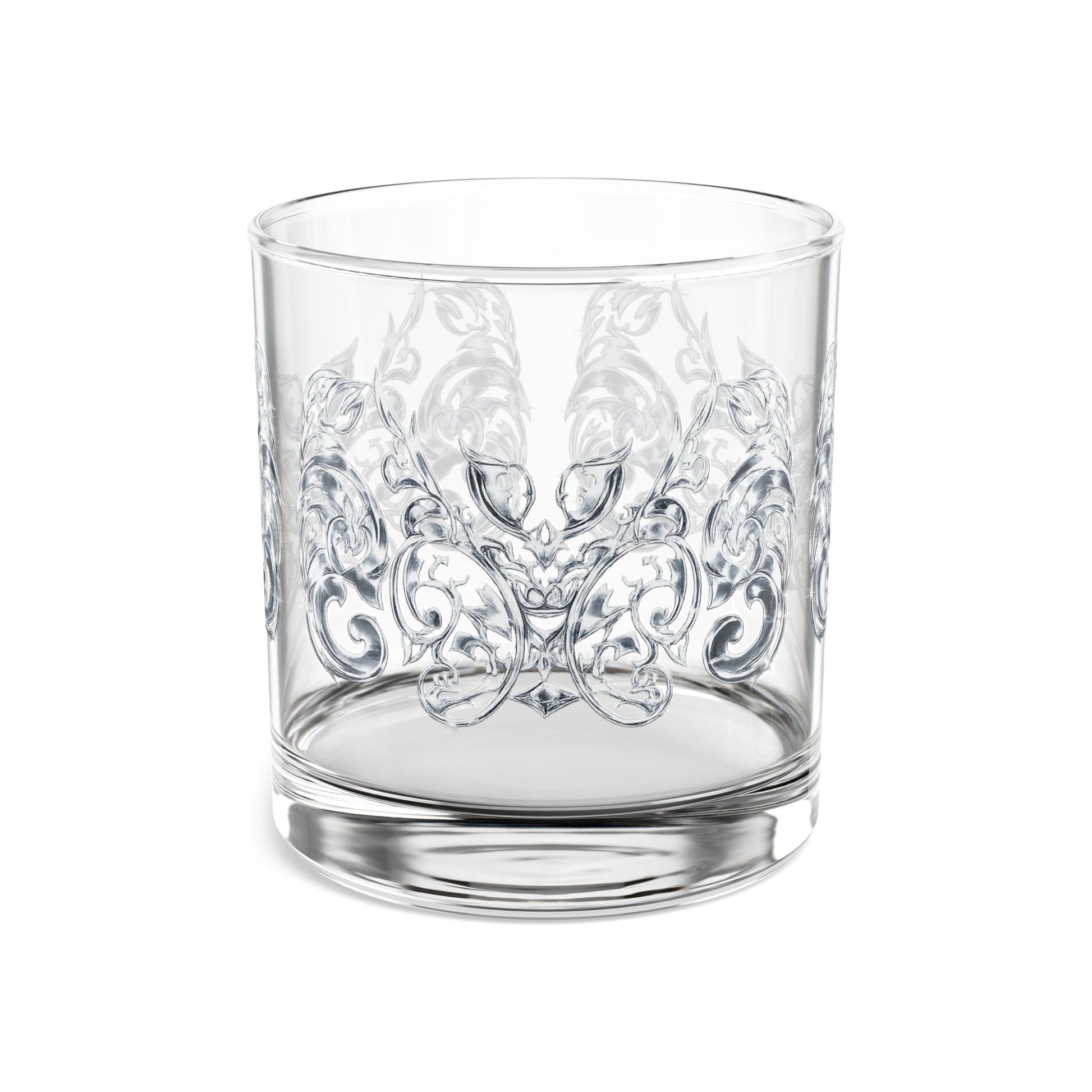 10oz Engraved Rocks Glass — Ornate Swirl Whiskey Tumbler