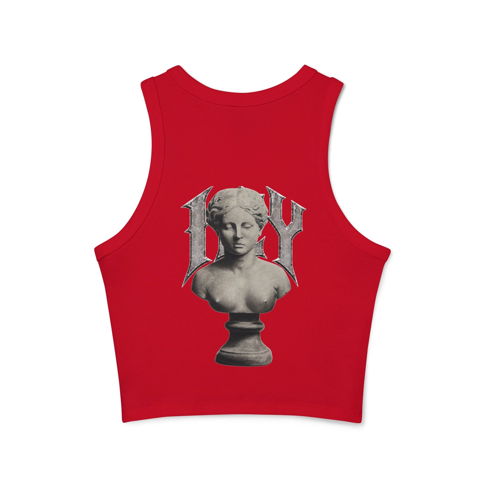 Icy Statue Crop Tank Top — Vintage Roman Racer Tank