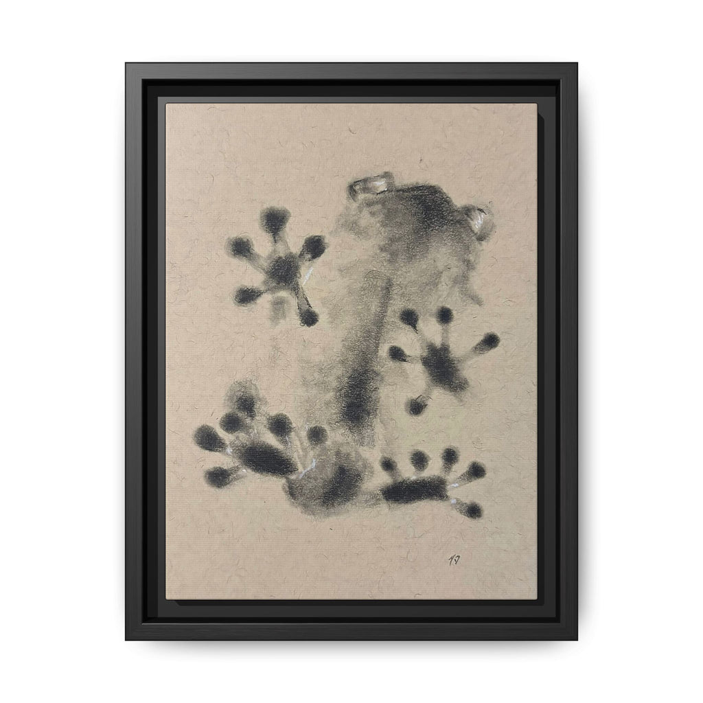 "ICY" FROG Framed Abstract Frog Ink Art — Matte Canvas Wall Print