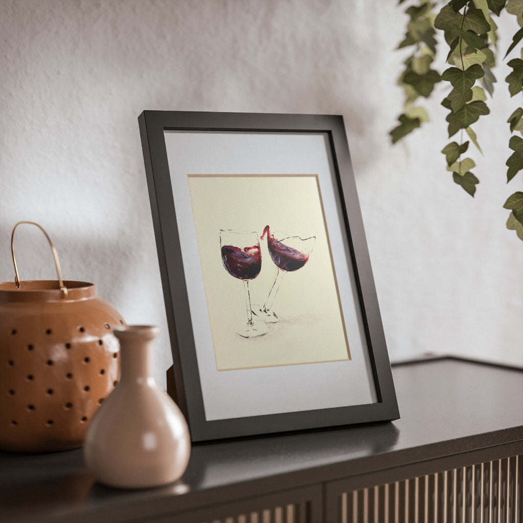 “Wine Glass” Framed Posters, Black