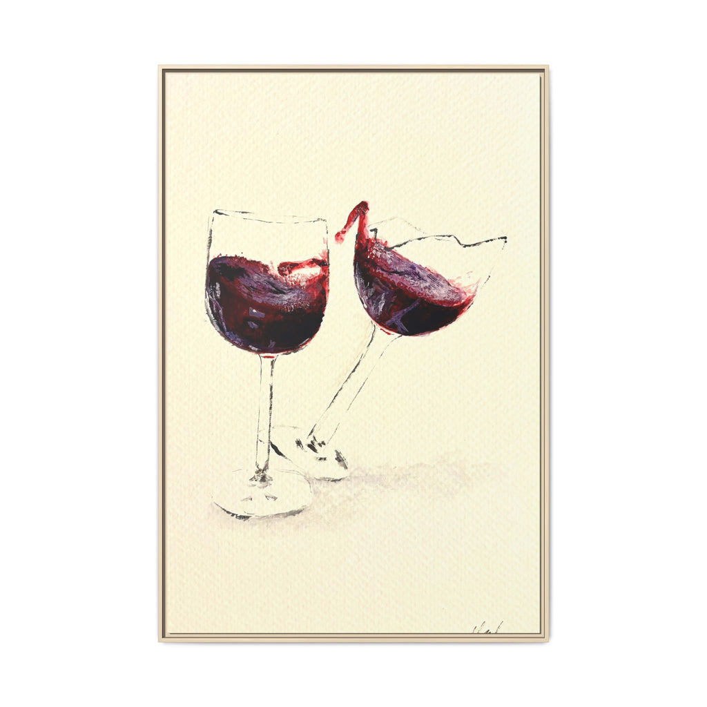 “Wine Glasses” Matte Canvas, Framed (Multi-color)