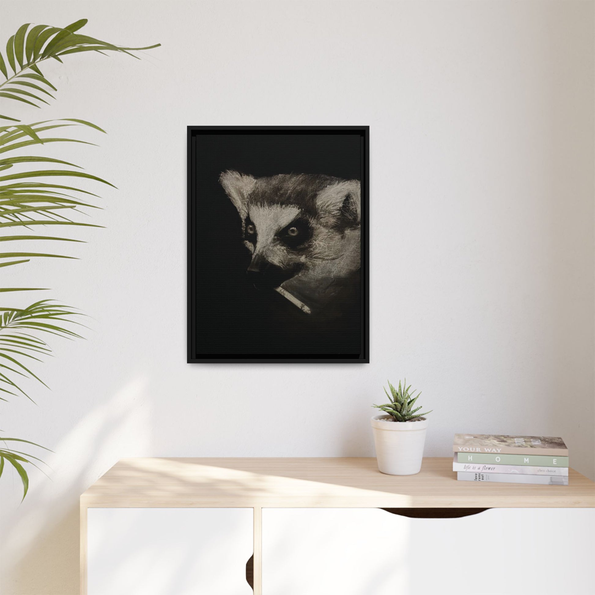 “Lemur” Matte Canvas, Framed (Multi-color)