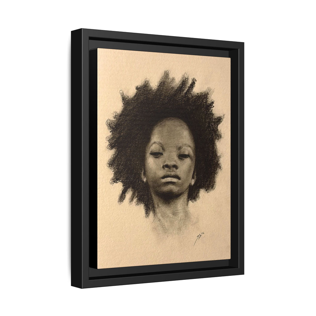 Afro Portrait Matte Canvas Print (Framed)