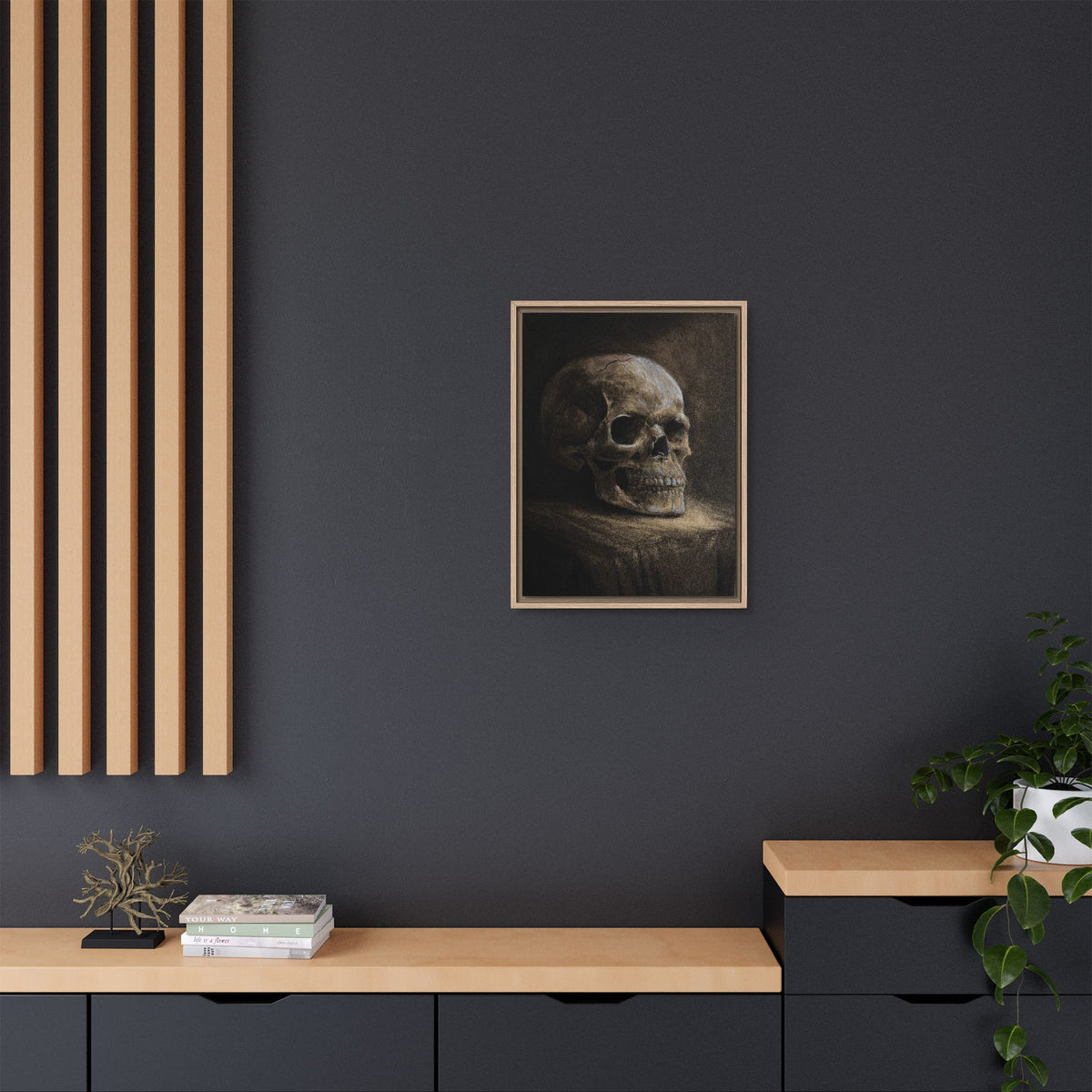 Framed Canvas Skull Portrait Wall Art