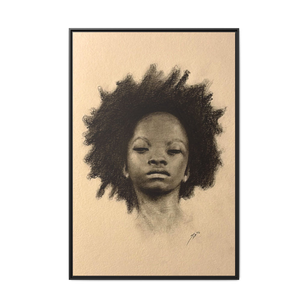 Afro Portrait Matte Canvas Print (Framed)