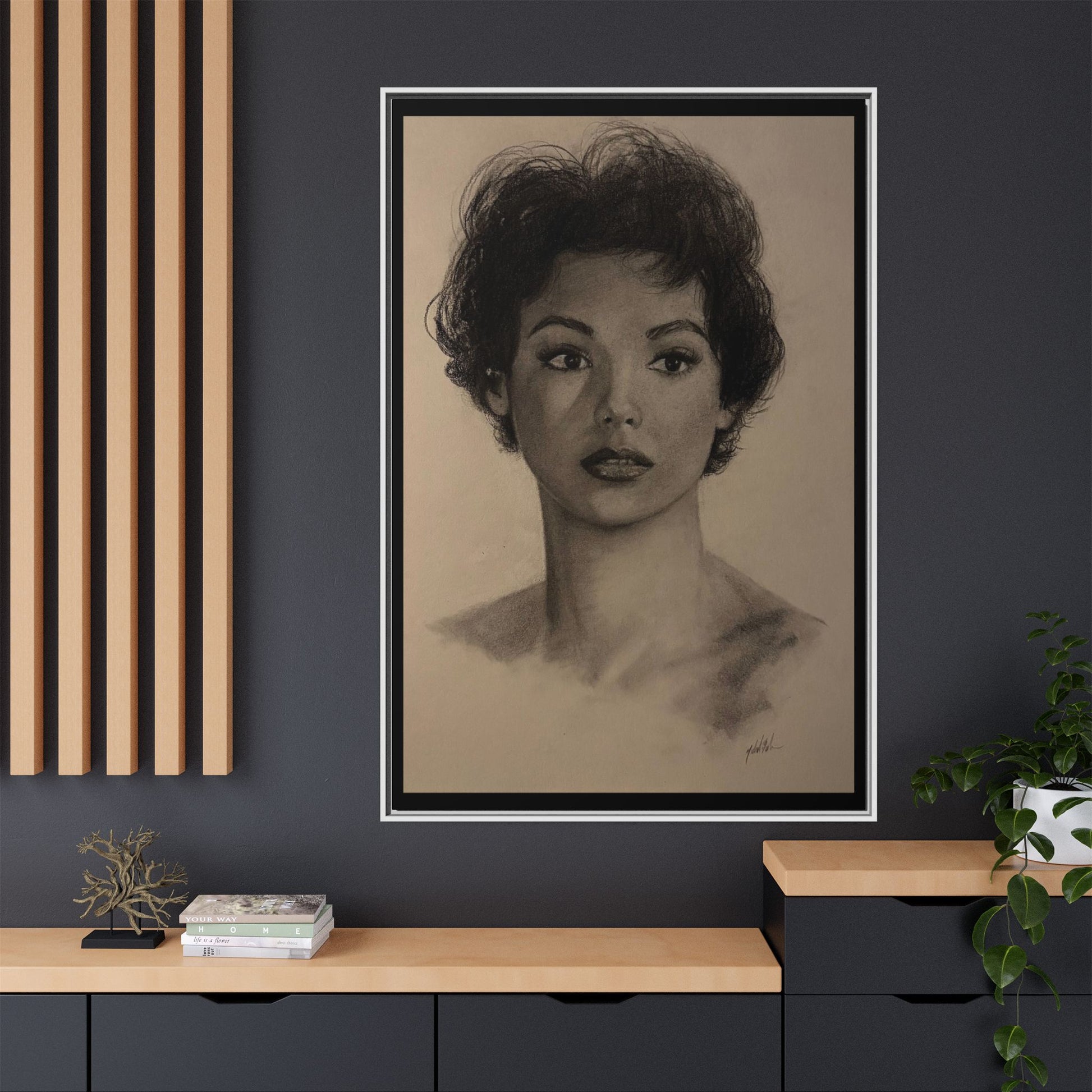 “Still Gaze” Matte Canvas, Framed (Multi-color) PRINT