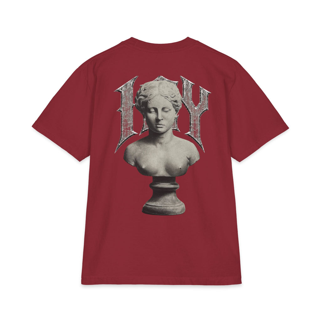 Icy Statue Graphic T‑Shirt — Vintage Gothic Logo Tee