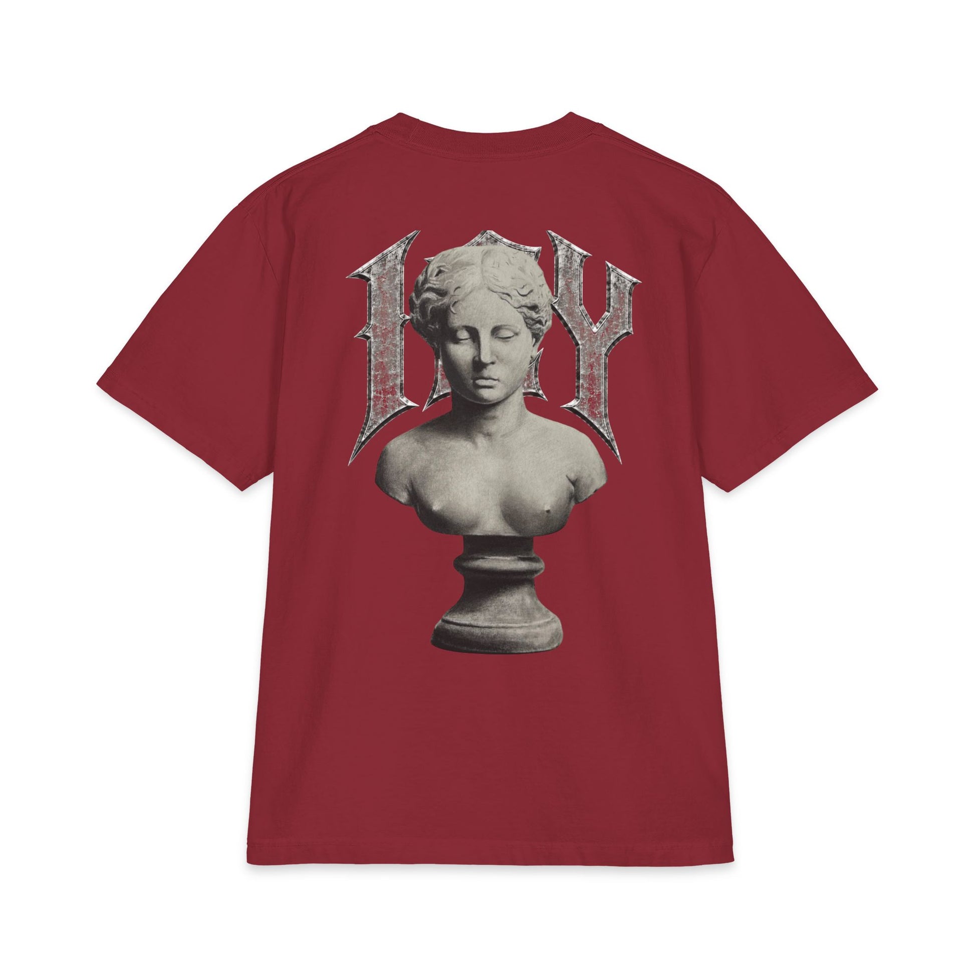 Icy Statue Graphic T‑Shirt — Vintage Gothic Logo Tee