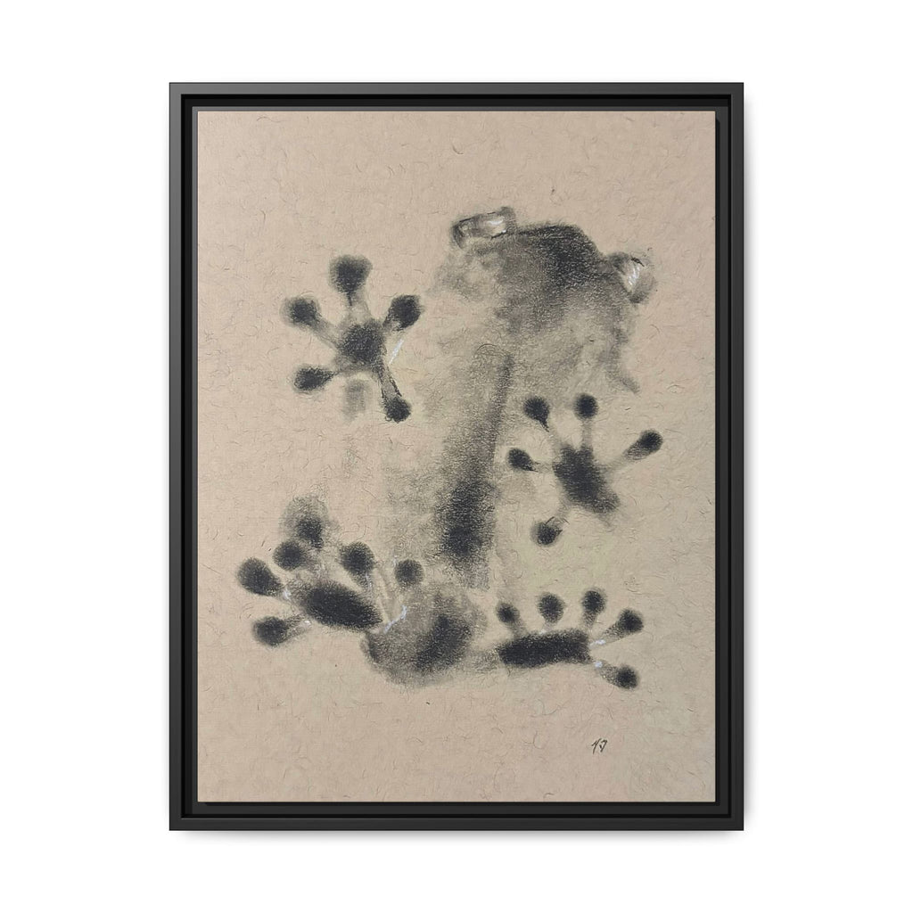 "ICY" FROG Framed Abstract Frog Ink Art — Matte Canvas Wall Print