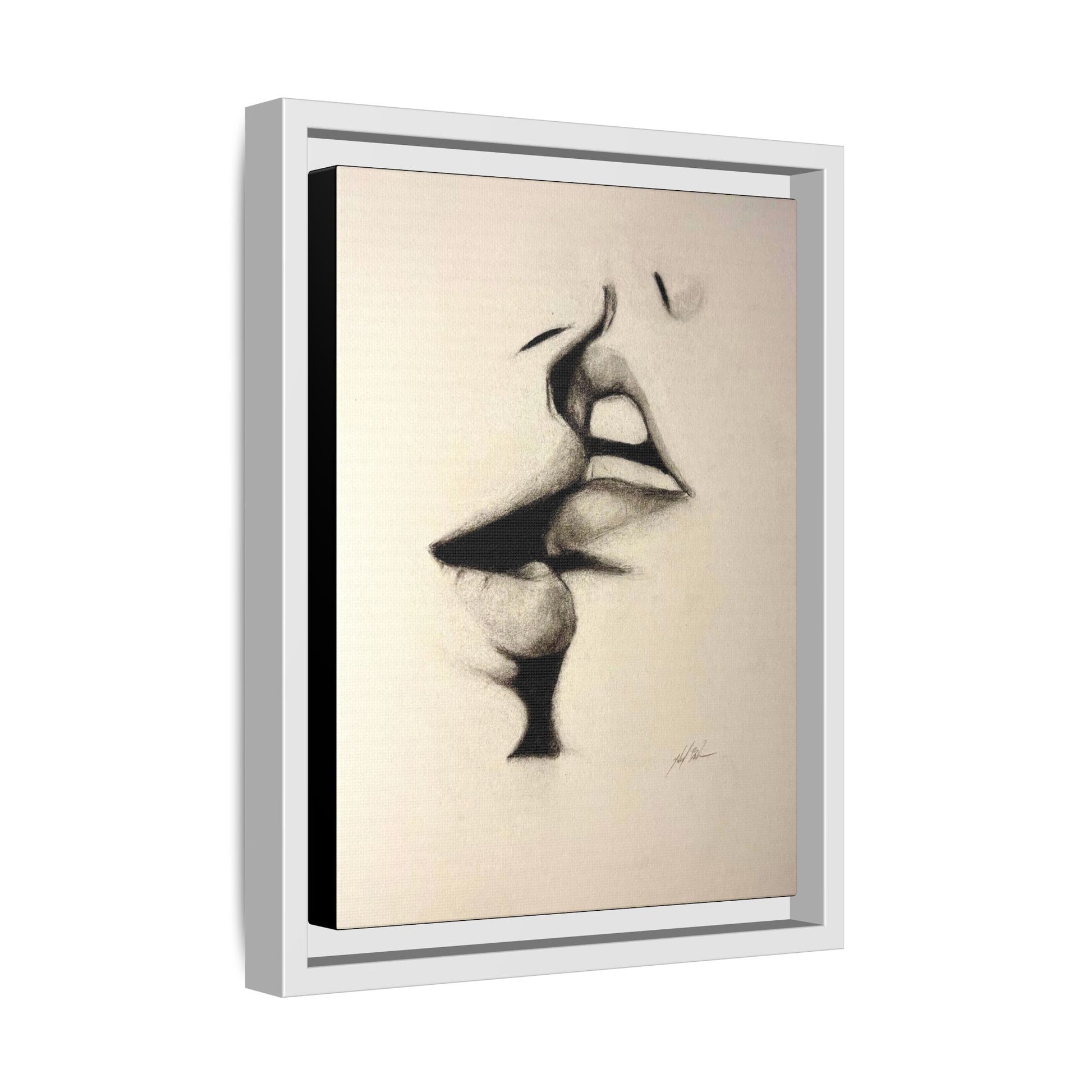 “LIP LOCK” Matte Canvas, Framed (Multi-color)