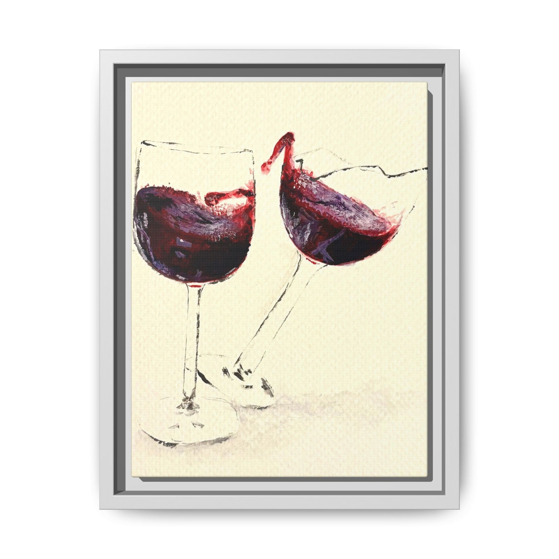 “Wine Glasses” Matte Canvas, Framed (Multi-color)