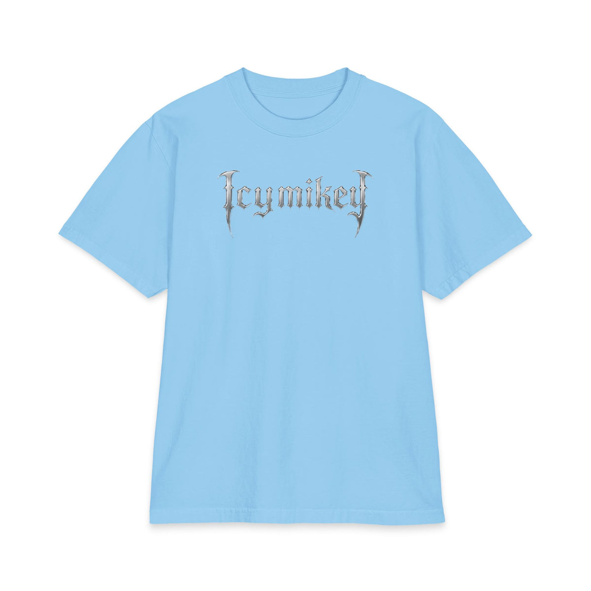 IcyMikey "BOO" Graphic Tee — Black Cat & Metallic Fang Back Print