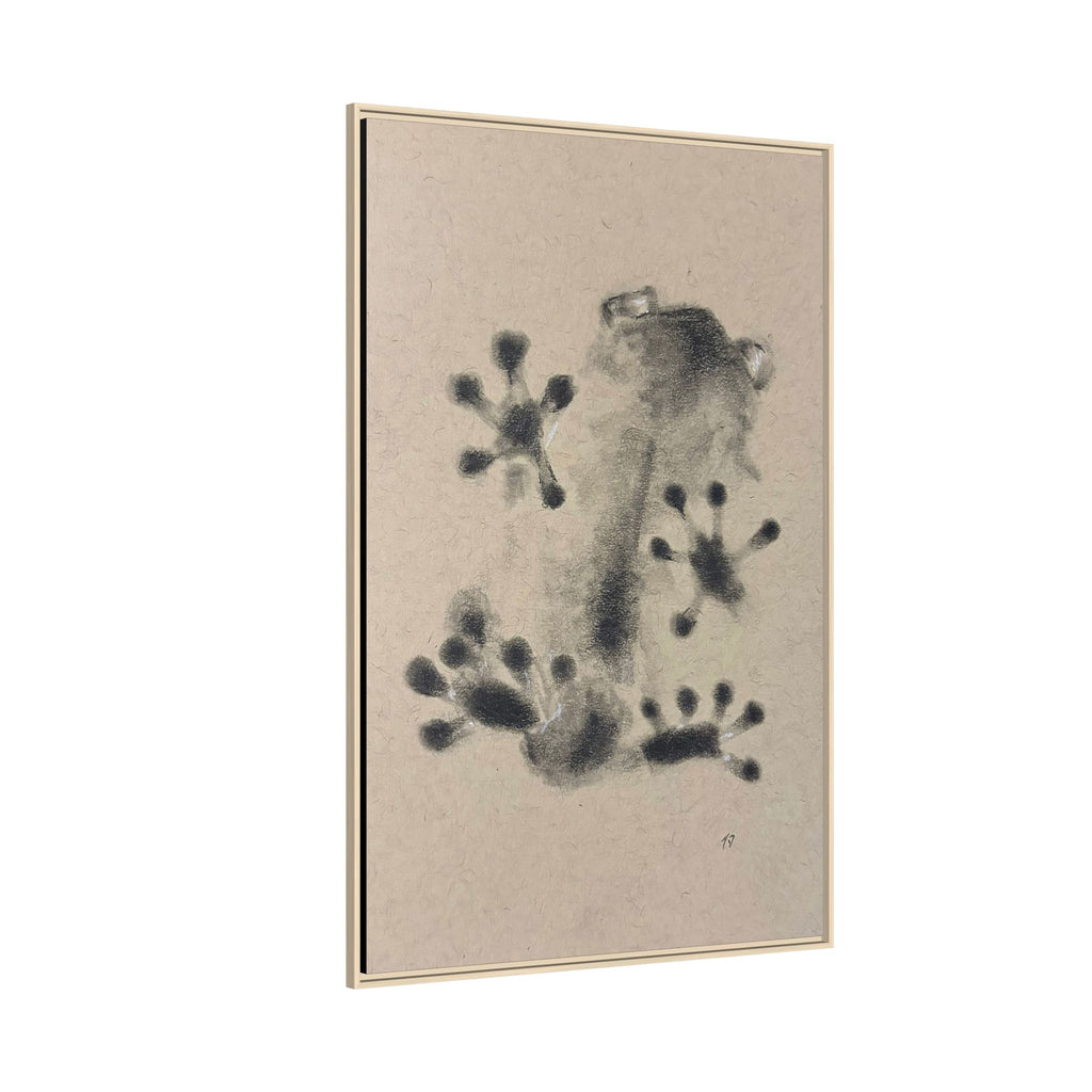 "ICY" FROG Framed Abstract Frog Ink Art — Matte Canvas Wall Print