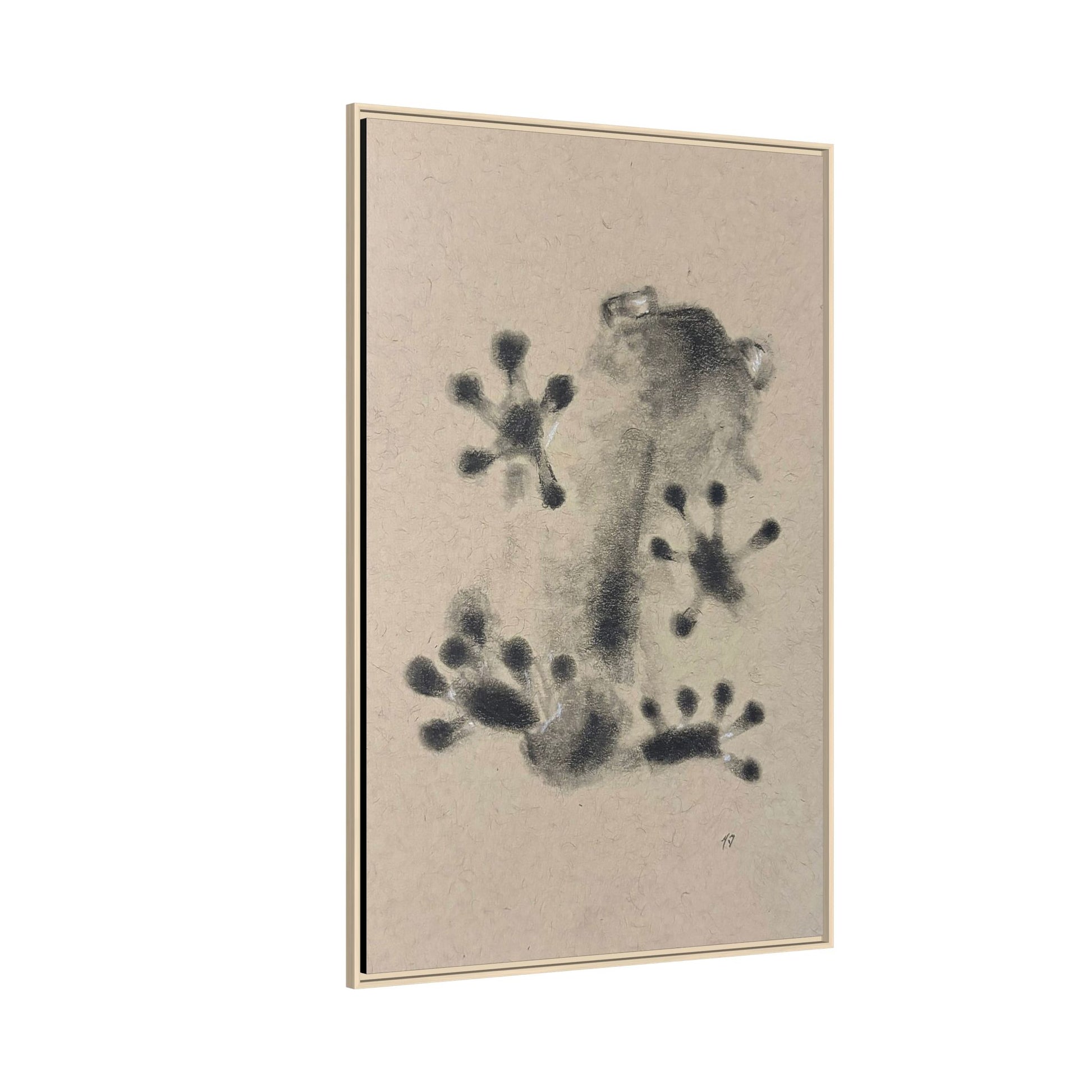 "ICY" FROG Framed Abstract Frog Ink Art — Matte Canvas Wall Print