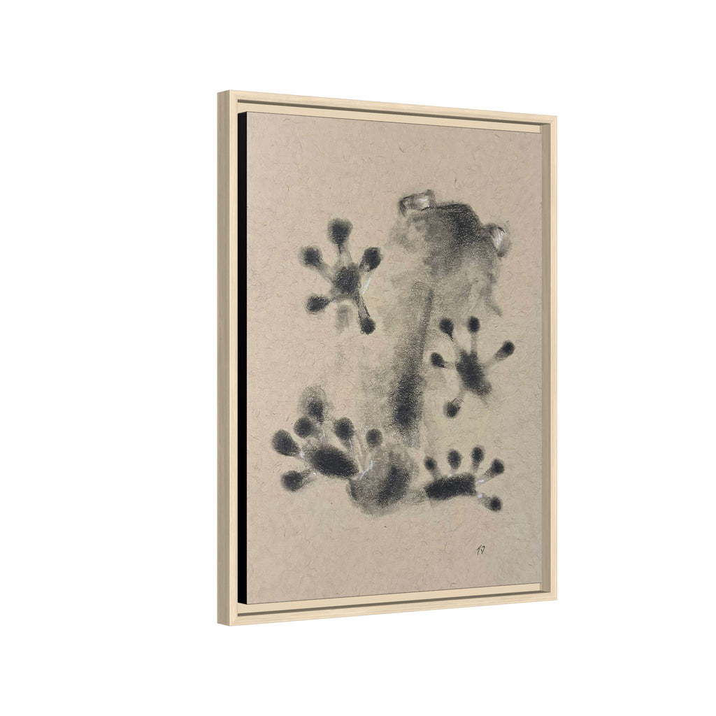 "ICY" FROG Framed Abstract Frog Ink Art — Matte Canvas Wall Print