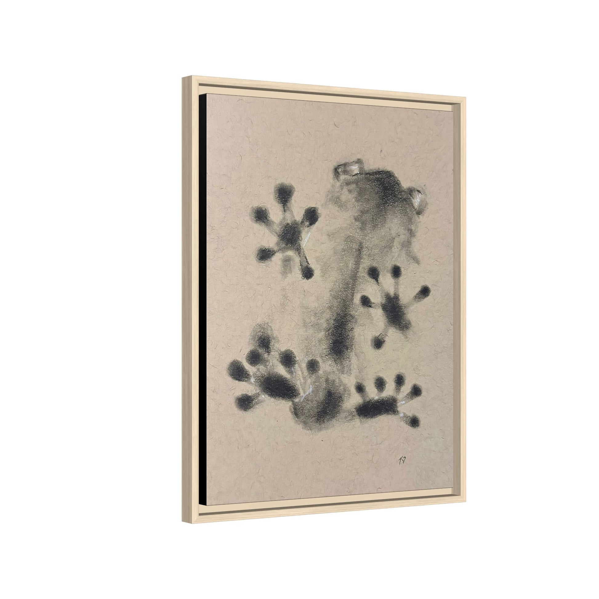 "ICY" FROG Framed Abstract Frog Ink Art — Matte Canvas Wall Print