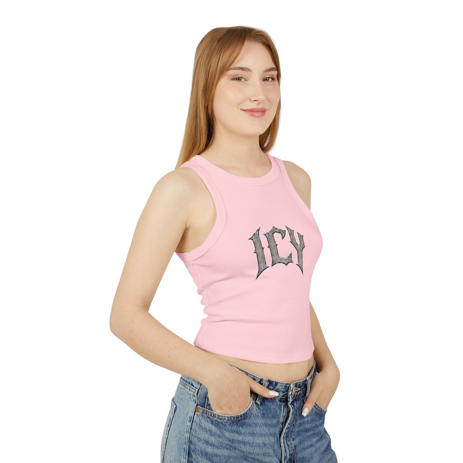 Icy Statue Crop Tank Top — Vintage Roman Racer Tank