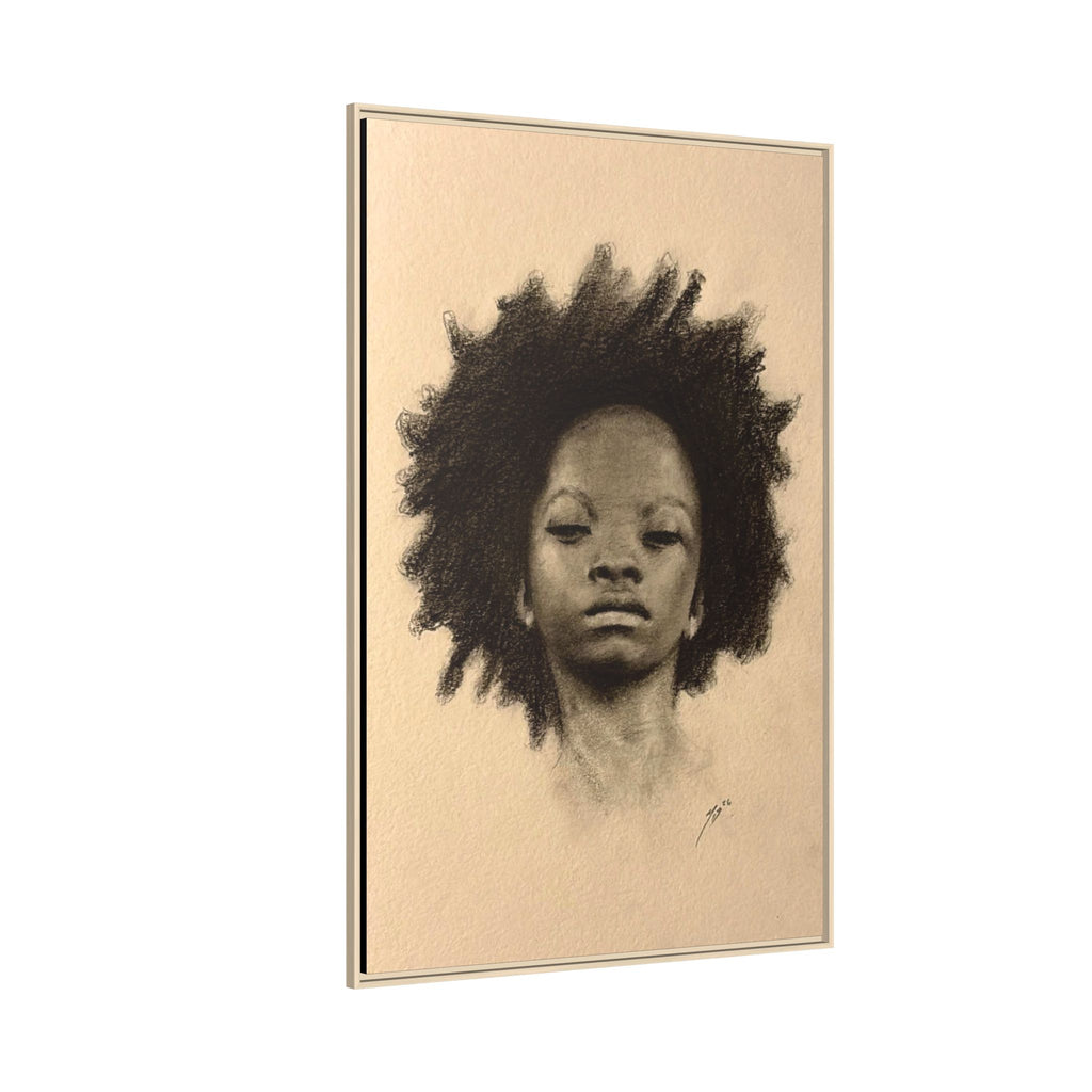 Afro Portrait Matte Canvas Print (Framed)