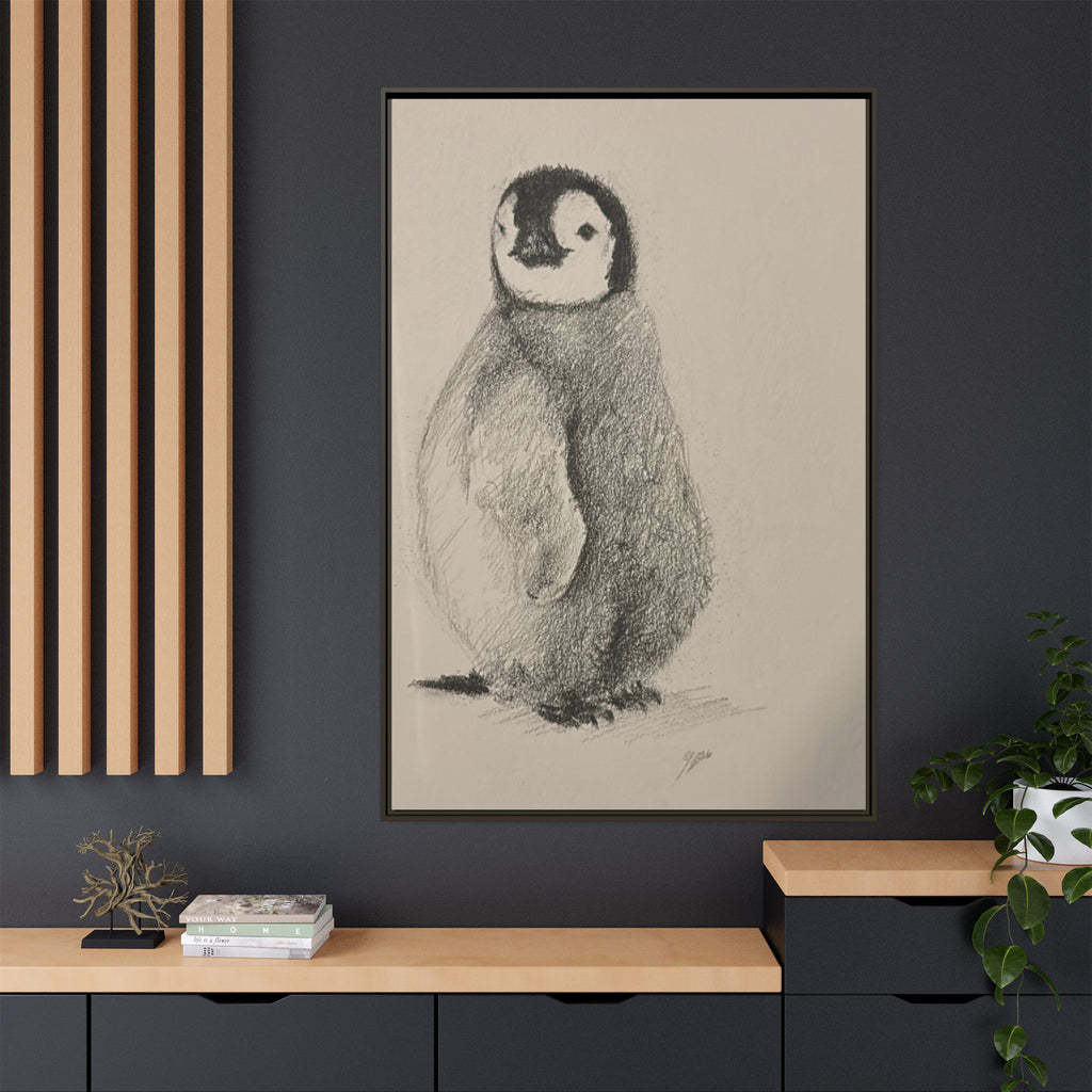 Penguin #4 Matte Canvas, Framed (Multi-color)