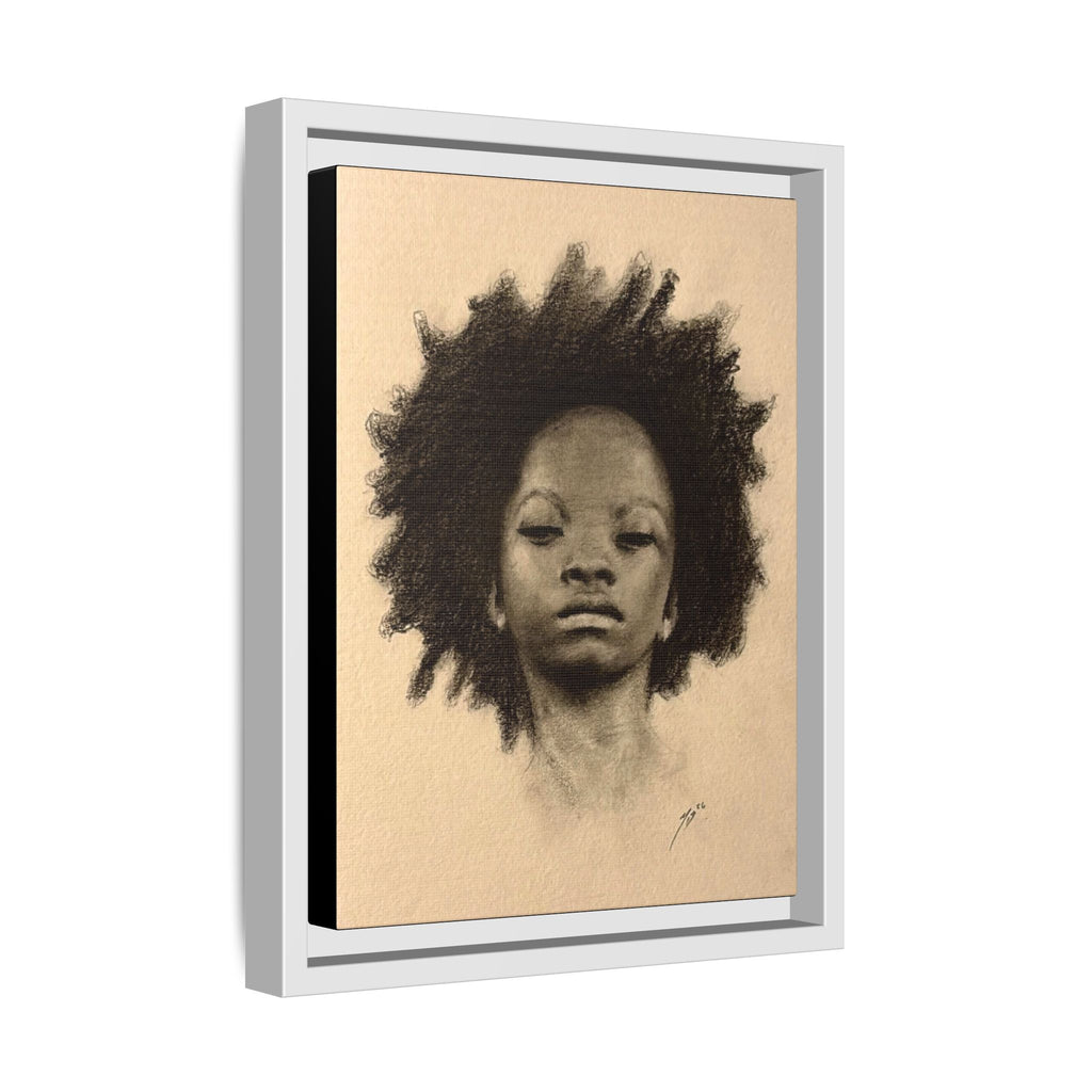 Afro Portrait Matte Canvas Print (Framed)