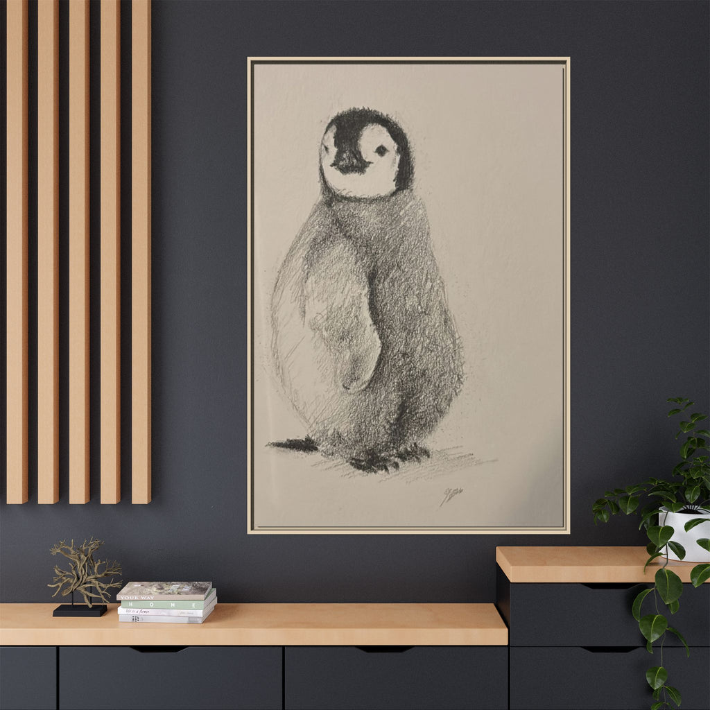 Penguin #4 Matte Canvas, Framed (Multi-color)