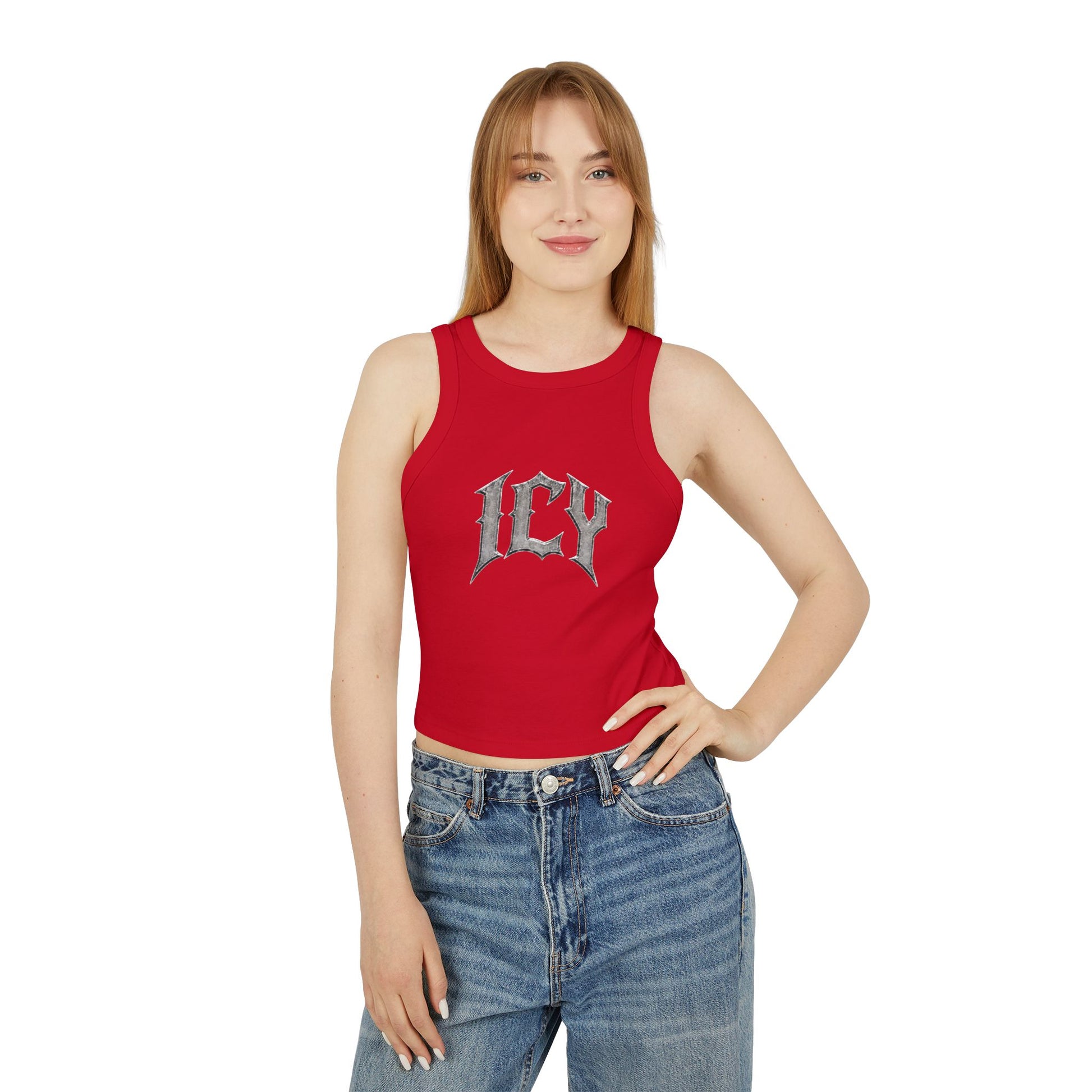 Icy Statue Crop Tank Top — Vintage Roman Racer Tank