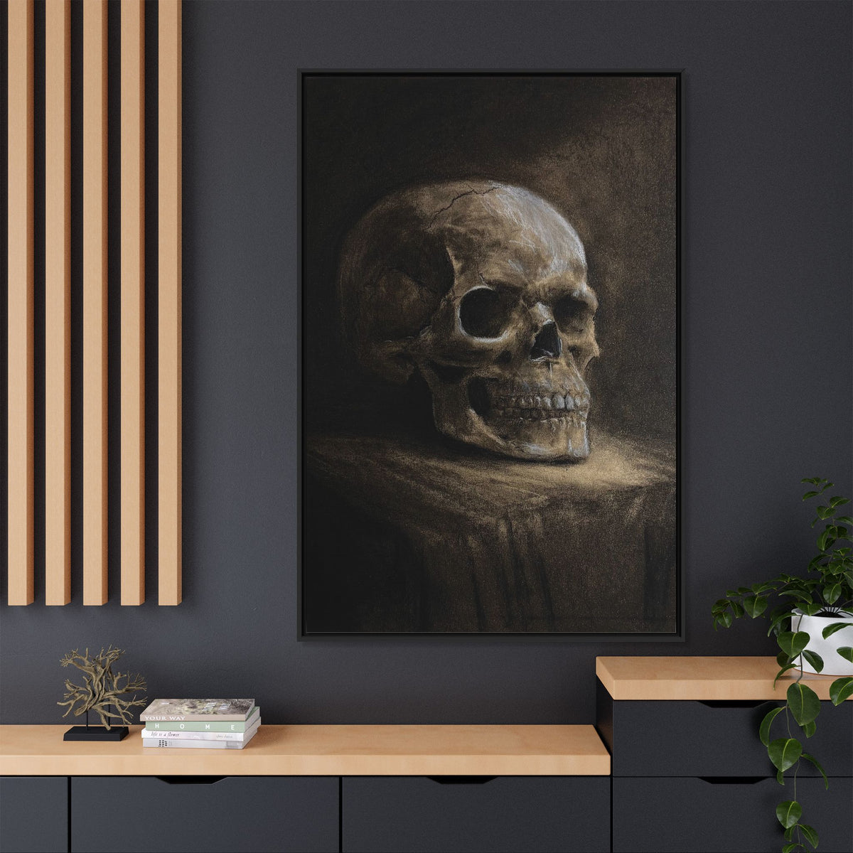 Framed Canvas Skull Portrait Wall Art