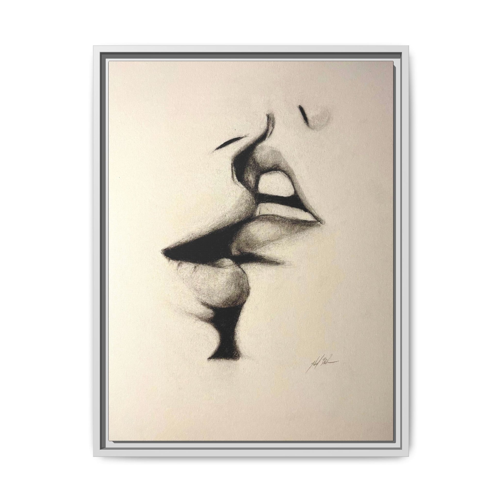 “LIP LOCK” Matte Canvas, Framed (Multi-color)