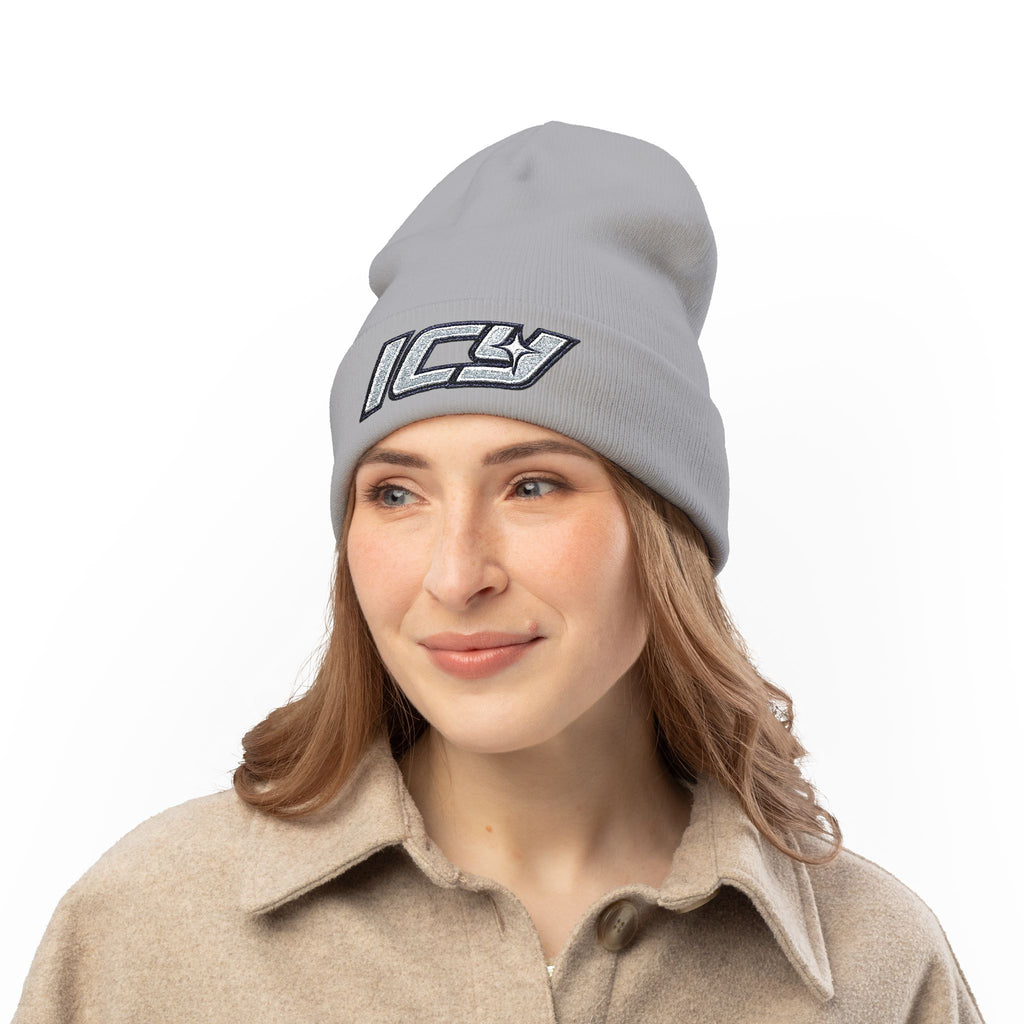 Embroidered "ICY" Knit Beanie Vol.2