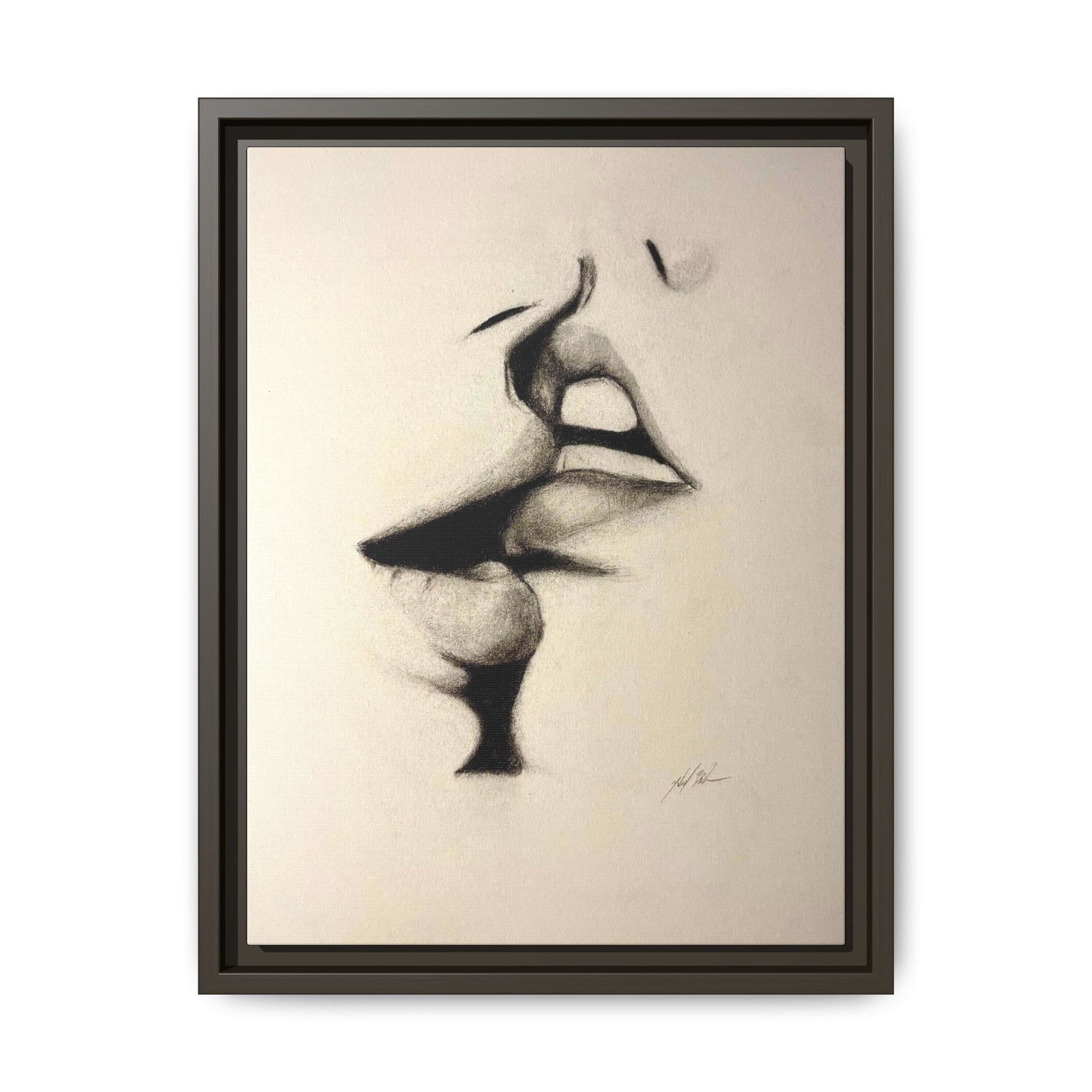 “LIP LOCK” Matte Canvas, Framed (Multi-color)