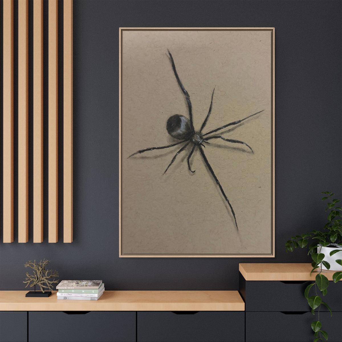 Framed Canvas Spider Wall Art