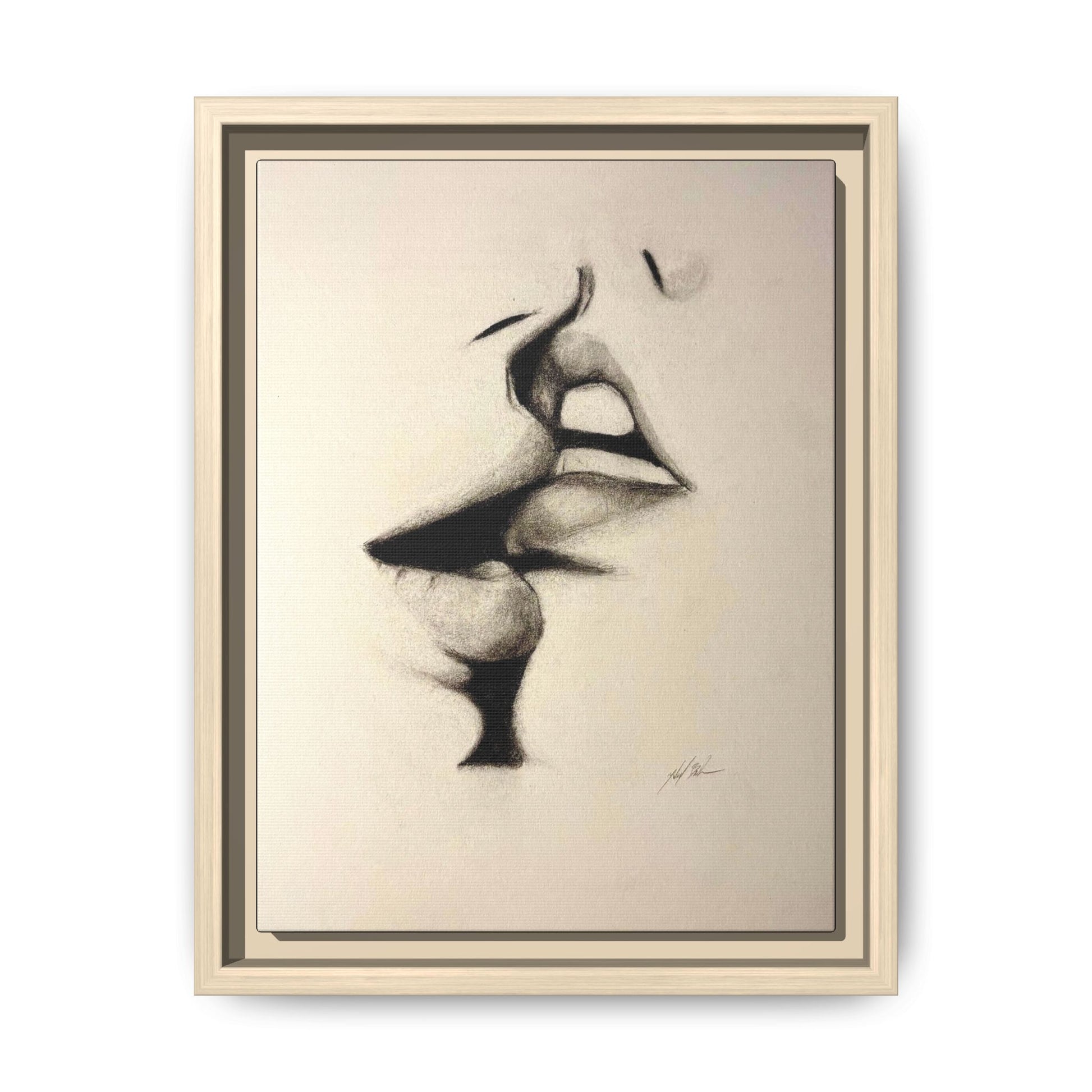 “LIP LOCK” Matte Canvas, Framed (Multi-color)