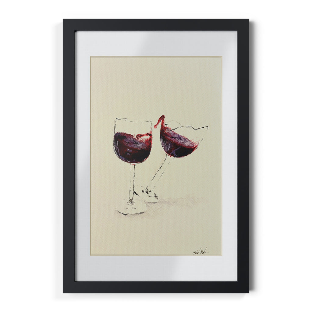 “Wine Glass” Framed Posters, Black