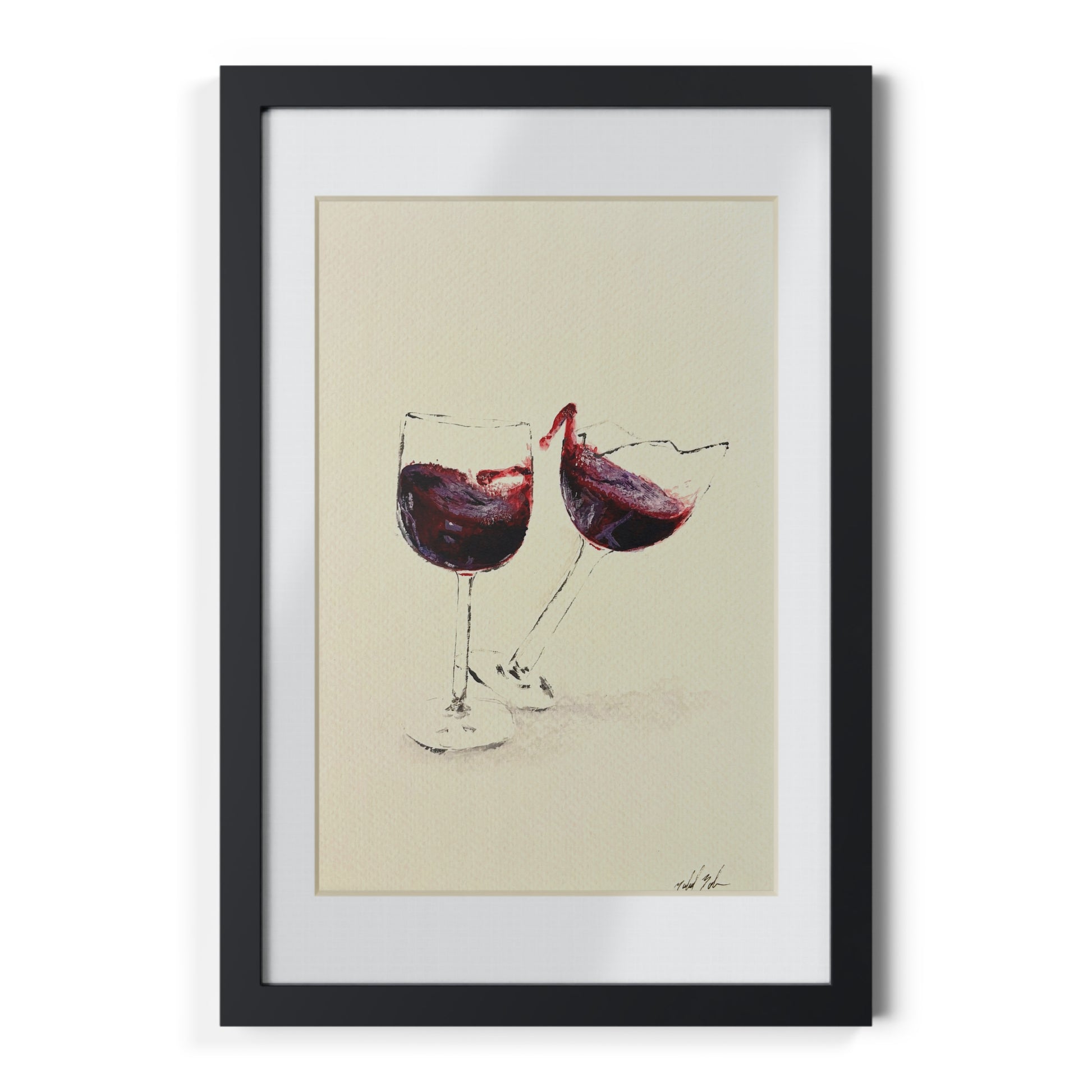 “Wine Glass” Framed Posters, Black