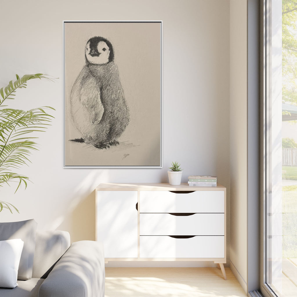 Penguin #4 Matte Canvas, Framed (Multi-color)