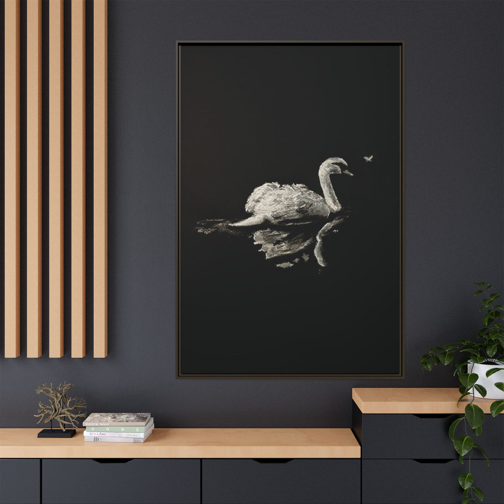 “Swan” Matte Canvas, Framed (Multi-color)